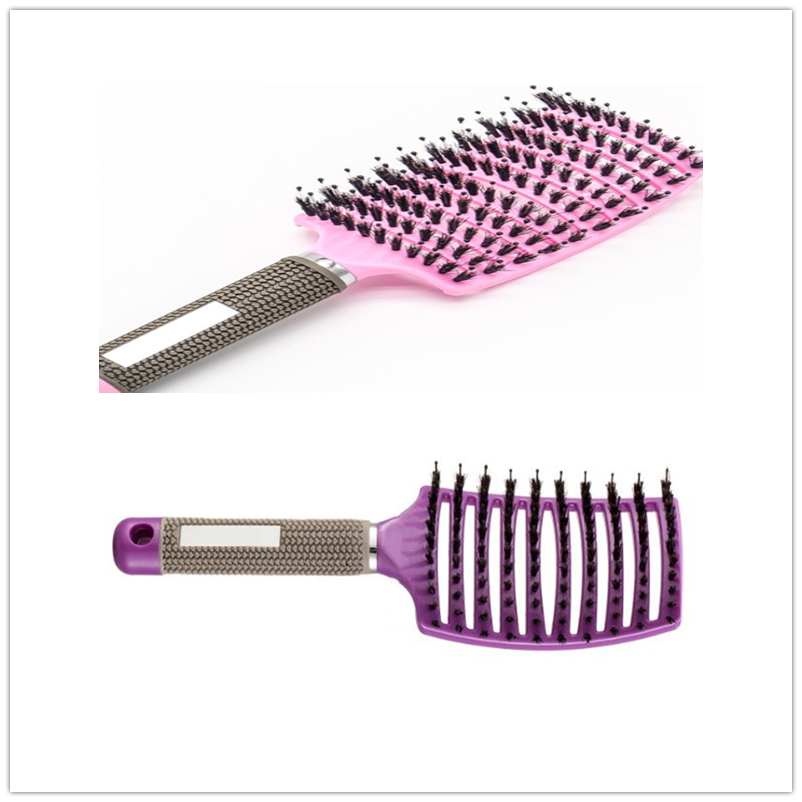 Hairbrush Detangle and Massage with Bristle-Nylon Teaser Comb for Women's Hair