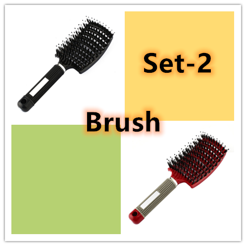 Hairbrush Detangle and Massage with Bristle-Nylon Teaser Comb for Women's Hair