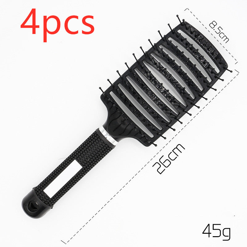 Hairbrush Detangle and Massage with Bristle-Nylon Teaser Comb for Women's Hair