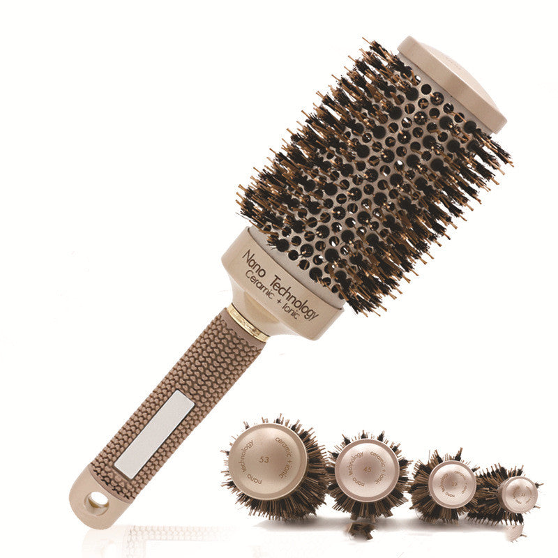 Professional Nano Ionic Round Barrel Hair Comb Styling for Hairdressing and Salon-Grade Hair Styling, Ceramic Ion Technology.