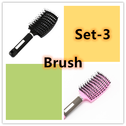 Hairbrush Detangle and Massage with Bristle-Nylon Teaser Comb for Women's Hair