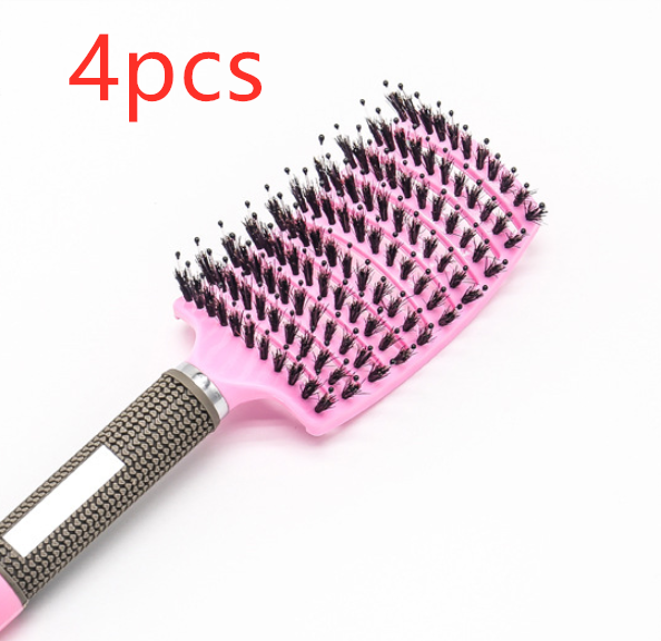 Hairbrush Detangle and Massage with Bristle-Nylon Teaser Comb for Women's Hair