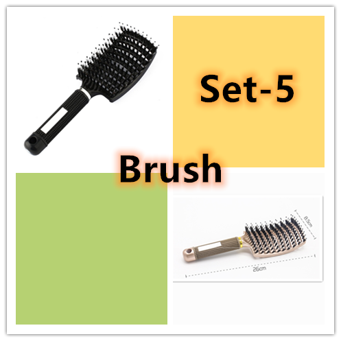 Hairbrush Detangle and Massage with Bristle-Nylon Teaser Comb for Women's Hair