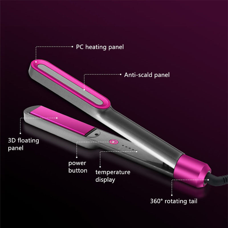 Warm curling hair straightener