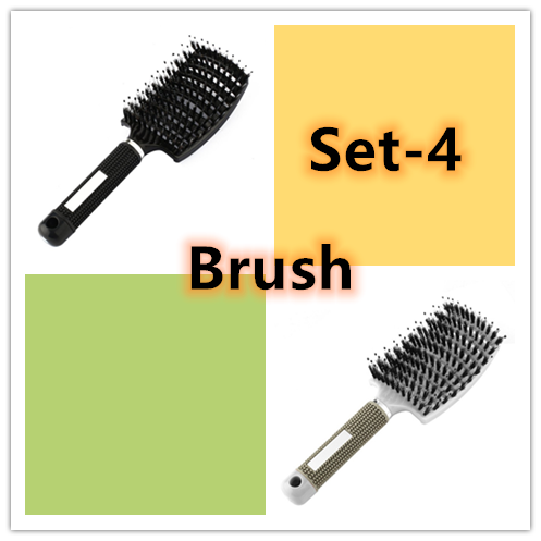 Hairbrush Detangle and Massage with Bristle-Nylon Teaser Comb for Women's Hair