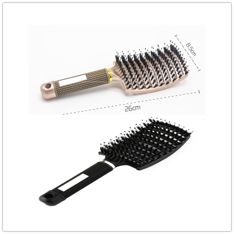 Hairbrush Detangle and Massage with Bristle-Nylon Teaser Comb for Women's Hair