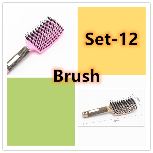 Hairbrush Detangle and Massage with Bristle-Nylon Teaser Comb for Women's Hair