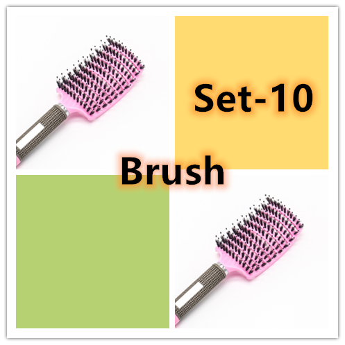 Hairbrush Detangle and Massage with Bristle-Nylon Teaser Comb for Women's Hair