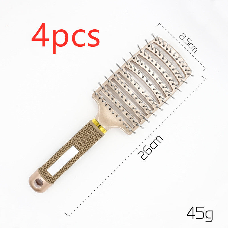 Hairbrush Detangle and Massage with Bristle-Nylon Teaser Comb for Women's Hair