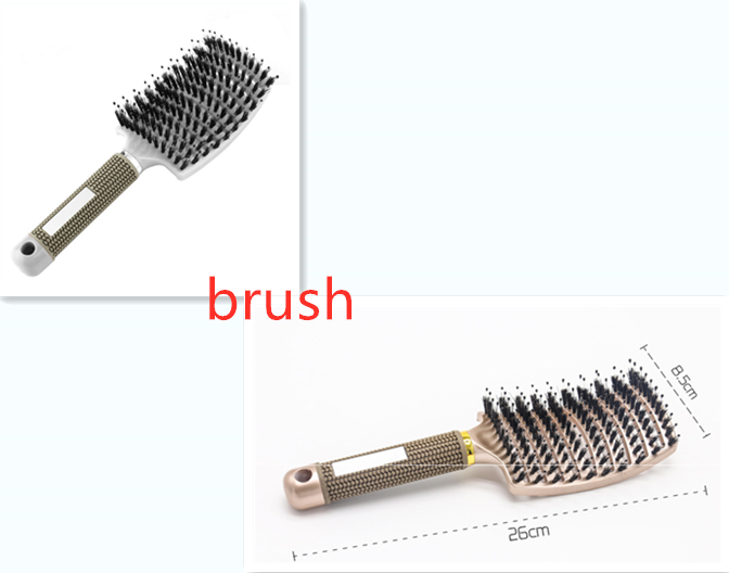 Hairbrush Detangle and Massage with Bristle-Nylon Teaser Comb for Women's Hair