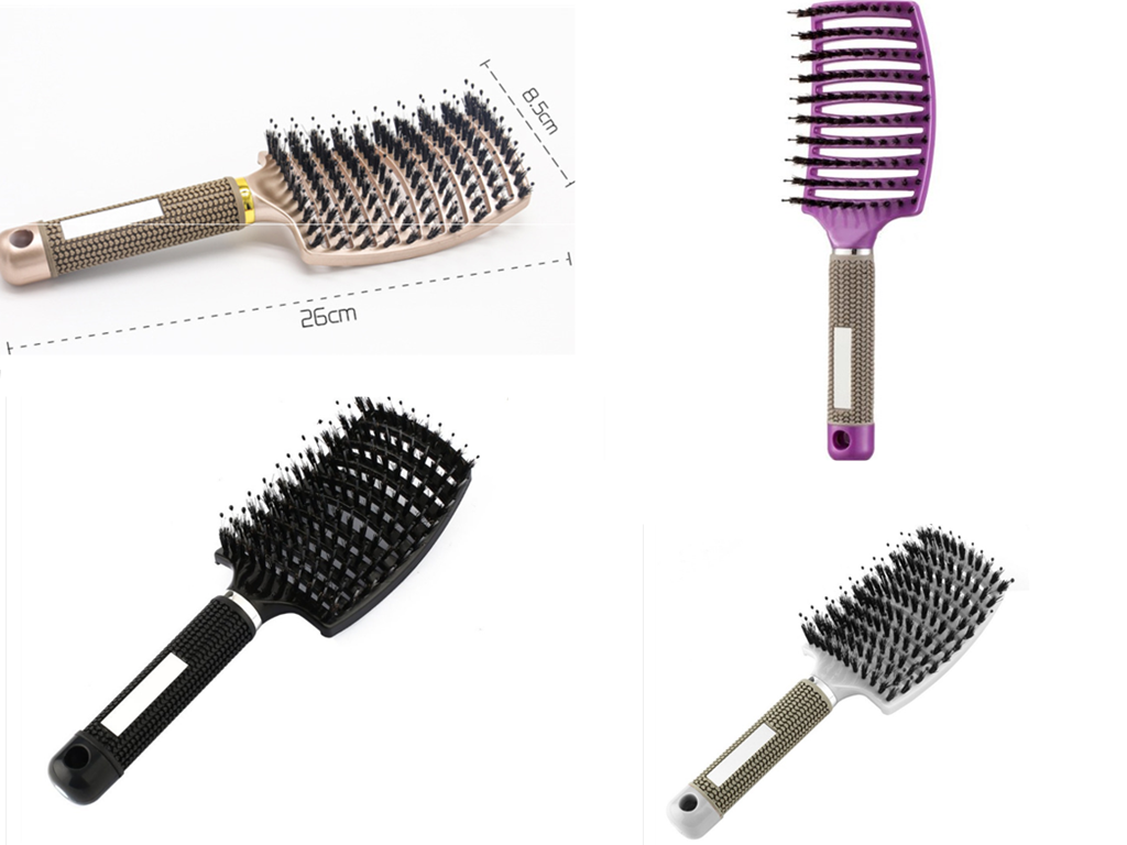 Hairbrush Detangle and Massage with Bristle-Nylon Teaser Comb for Women's Hair