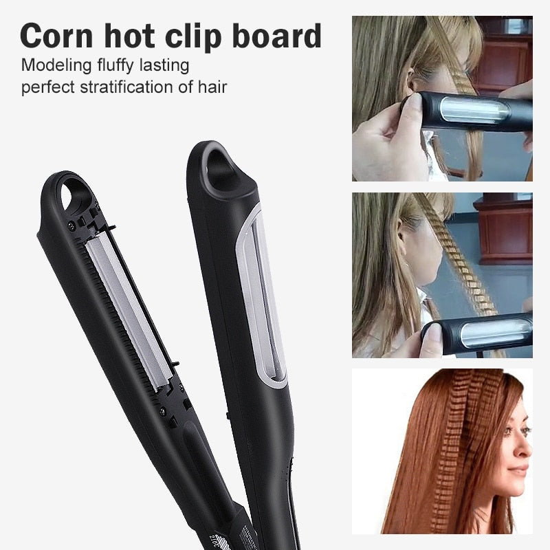 Professional Iron Automatic Hair curler Flat corrugated