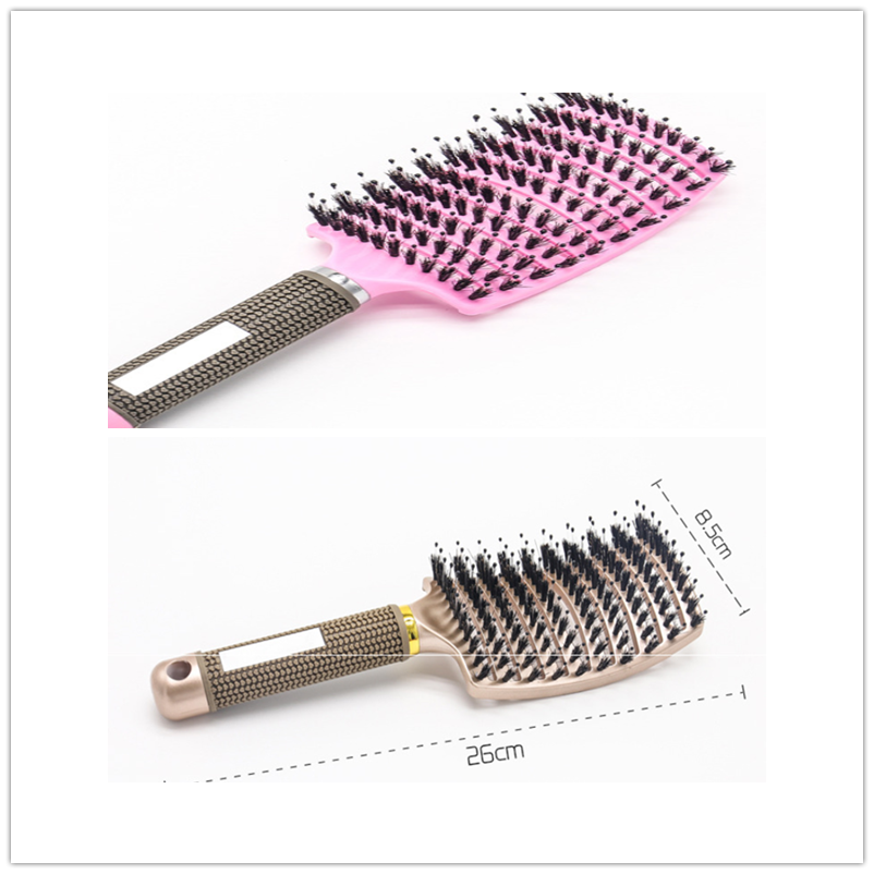 Hairbrush Detangle and Massage with Bristle-Nylon Teaser Comb for Women's Hair