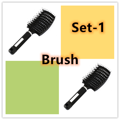 Hairbrush Detangle and Massage with Bristle-Nylon Teaser Comb for Women's Hair