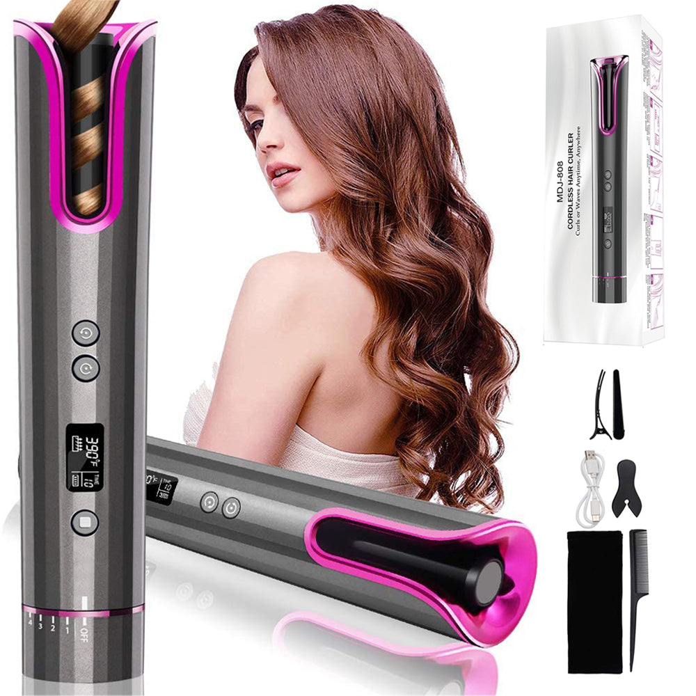 Automatic Hair Curler USB Cordless Wireless Auto Ceramic Curling Iron