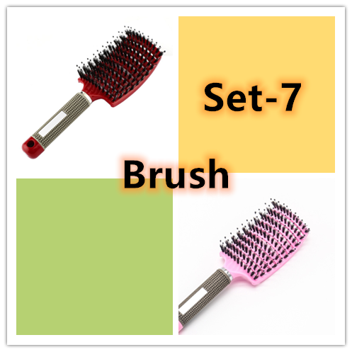 Hairbrush Detangle and Massage with Bristle-Nylon Teaser Comb for Women's Hair