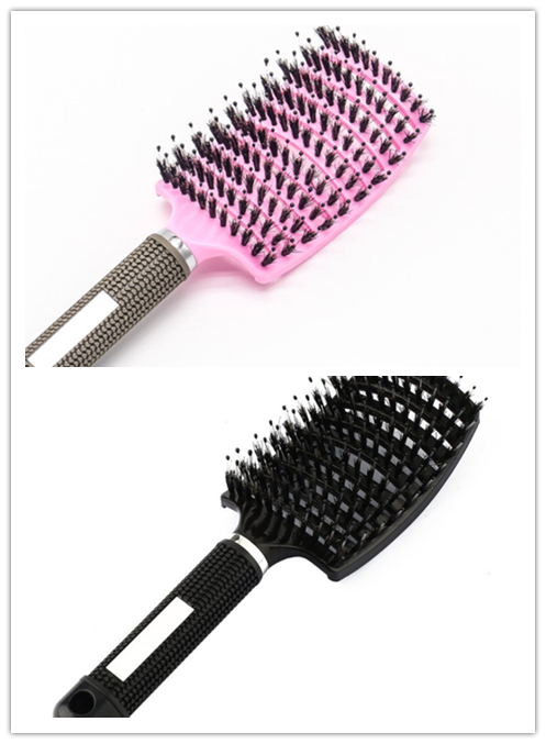 Hairbrush Detangle and Massage with Bristle-Nylon Teaser Comb for Women's Hair