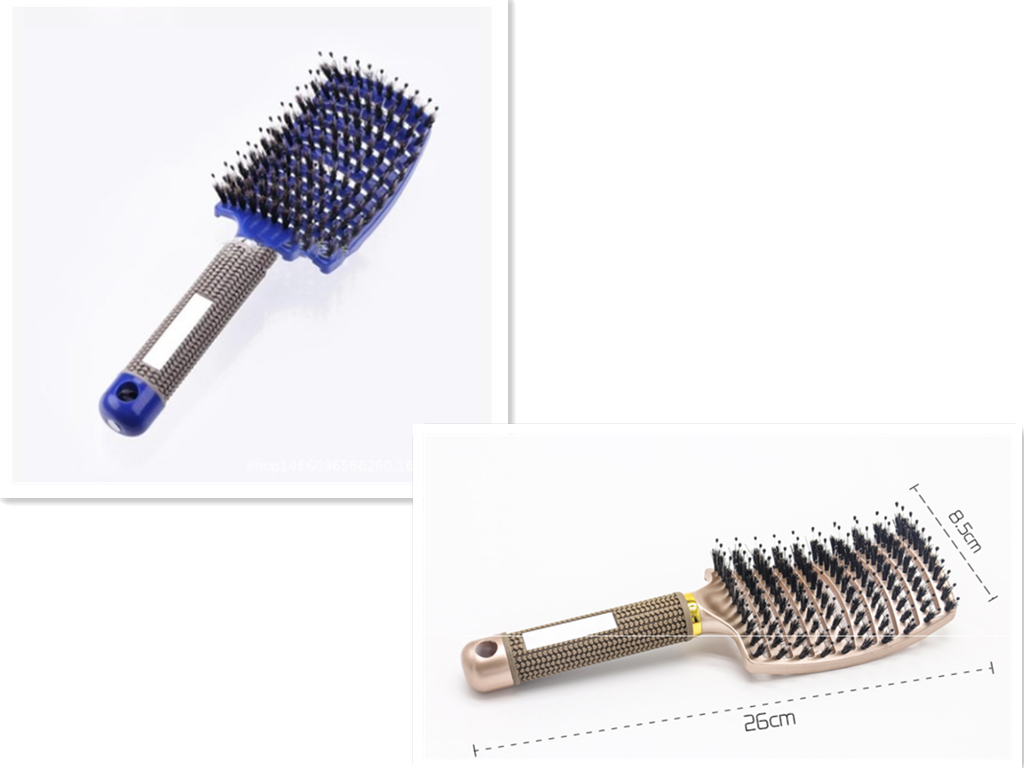 Hairbrush Detangle and Massage with Bristle-Nylon Teaser Comb for Women's Hair