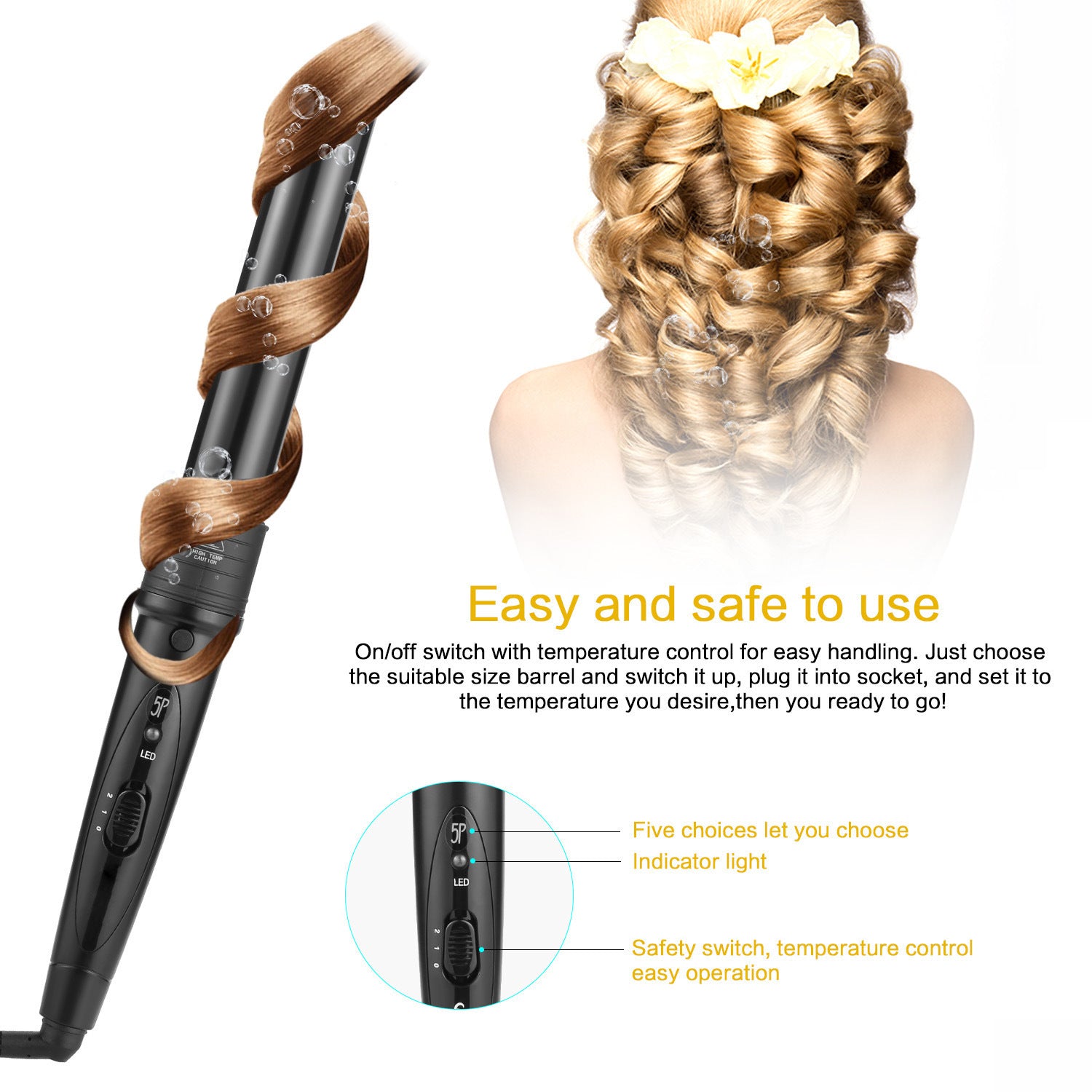 5p Ceramic Hair Curler Hair Care Straight Hair Pull Straight Clip Electric Hair Curler